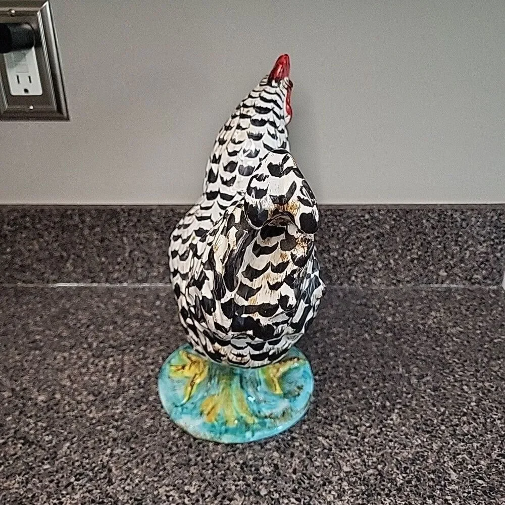 VINTAGE Jay Willfred for Andrea by Sadek Black And White Rooster Made In Italy